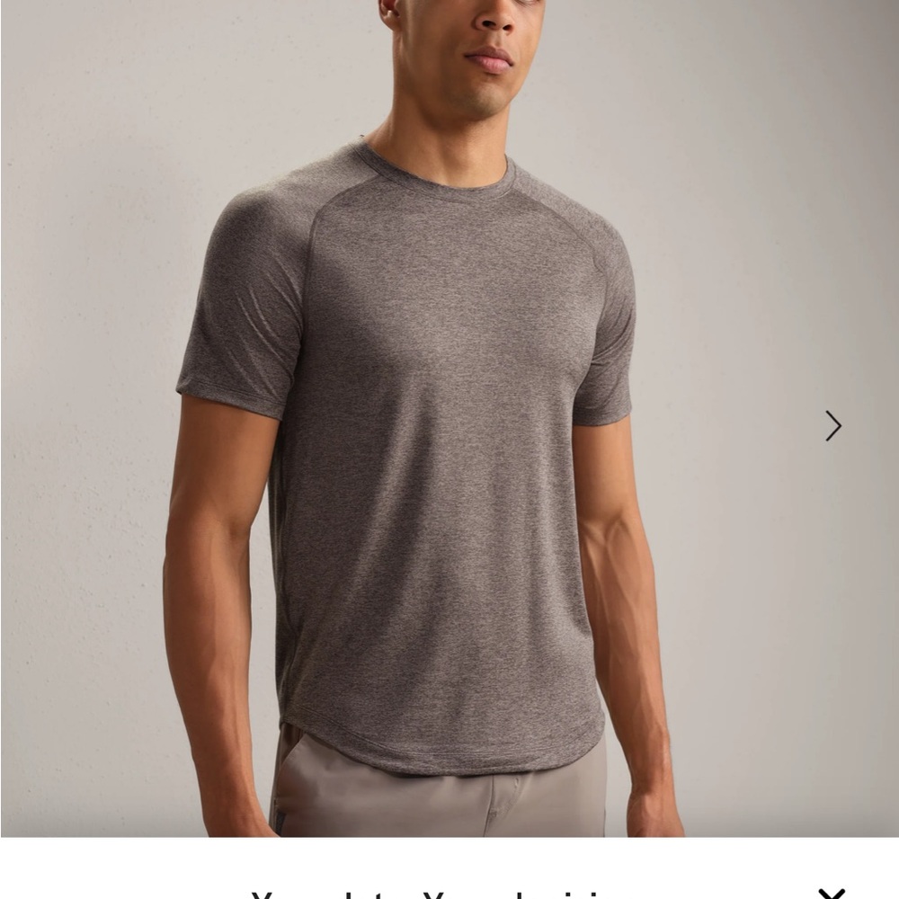 Rhône Atmosphere Tee Foggy Taupe Heather Athletic Shirt